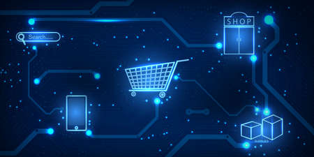 shopping online technology modern design digital concept. abstract texture background
