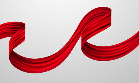 Abstract gradients, fabric red waves banner template background.のイラスト素材
