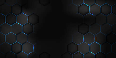 abstract black blue Hexagon texture sports Vector illustration. geometric background. Modern shape...