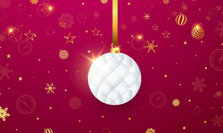 Merry Christmas and Happy New Year background. Celebration background template with ribbons. luxury greeting rich card.のイラスト素材