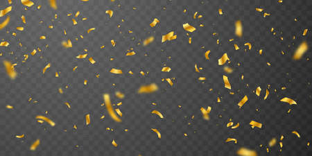 confetti gold ribbons. Celebration luxury greeting rich card.のイラスト素材