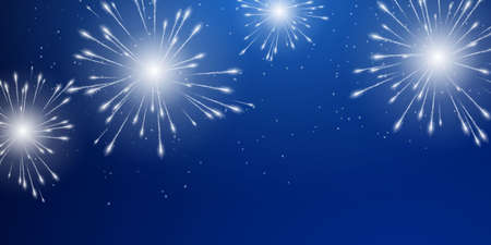 firework and christmas themed Celebration party Happy New Year background design.のイラスト素材