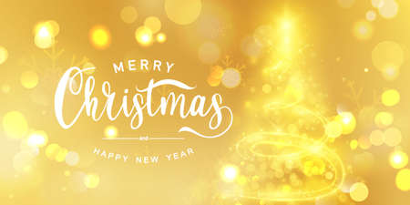 Merry Christmas and Happy New Year background.のイラスト素材