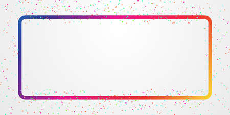 Celebration background frame template with confetti and Colorful ribbons. Vector illustrationのイラスト素材