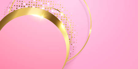 Pink background with luxury abstract golden trianglesのイラスト素材