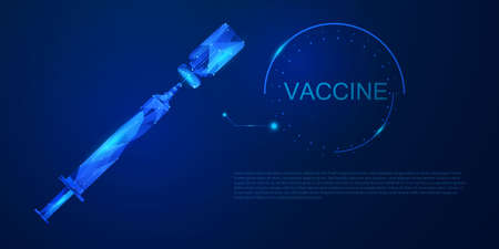Medical Vaccine treatment in innovation concept abstract  technology communication concept vector background.のイラスト素材