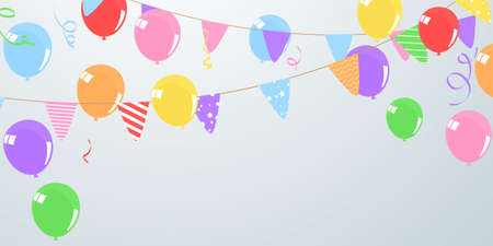 flag color balloons concept design template holiday Happy Day, background Celebration Vector illustration.のイラスト素材