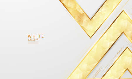 Abstract white and gray background with gorgeous golden line decoration.のイラスト素材