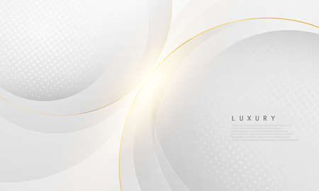 Abstract white and gray background with gorgeous golden line decoration.のイラスト素材