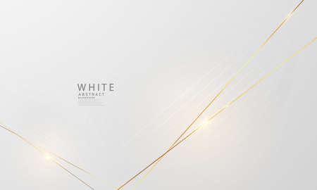 Abstract white and gray background with gorgeous golden line decoration.のイラスト素材