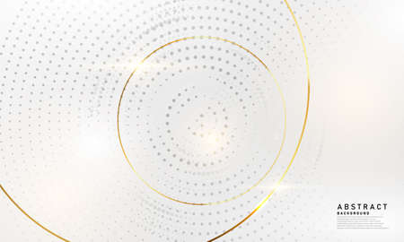 Abstract white and gray background with gorgeous golden line decoration.のイラスト素材