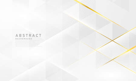 Abstract white and gray background with gorgeous golden line decoration.のイラスト素材