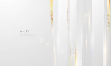 Abstract white and gray background with gorgeous golden line decoration.のイラスト素材