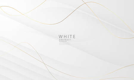 Abstract white and gray background with gorgeous golden line decoration. Luxurious.のイラスト素材