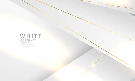 Abstract white and gray background with gorgeous golden line decoration. Luxurious.のイラスト素材