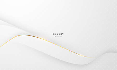 Abstract white and gray background with gorgeous golden line decoration. Luxurious.のイラスト素材