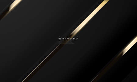 the splendor of luxury black gold poster on abstract background with dynamicのイラスト素材