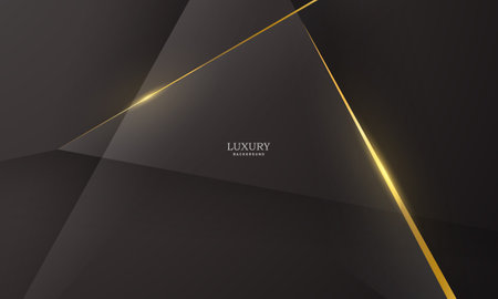 the splendor of luxury black gold poster on abstract background with dynamicのイラスト素材