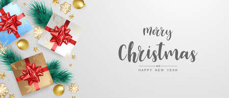 Merry Christmas and Happy New Year background.のイラスト素材