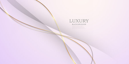 Abstract pink and gold background with gorgeous golden line decoration.のイラスト素材