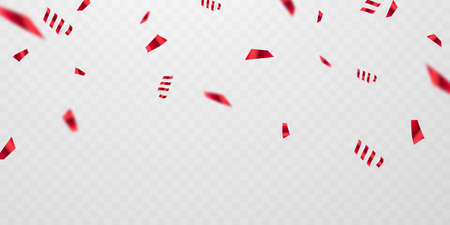 Celebration background template with confetti and colorful ribbons.のイラスト素材