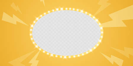Vector illustration of a light frame, a light sign, a festival, an attractive celebration.のイラスト素材