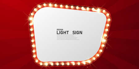 Vector illustration of a light frame, a light sign, a festival, an attractive celebration.のイラスト素材