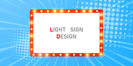 Vector illustration of a light frame, a light sign, a festival, an attractive celebration.のイラスト素材