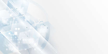 Abstract light blue and white background poster with dynamic technology network vector illustrationのイラスト素材