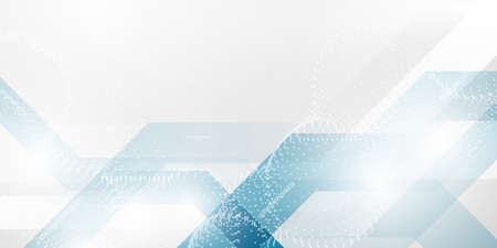 Abstract light blue and white background poster with dynamic technology network vector illustrationのイラスト素材