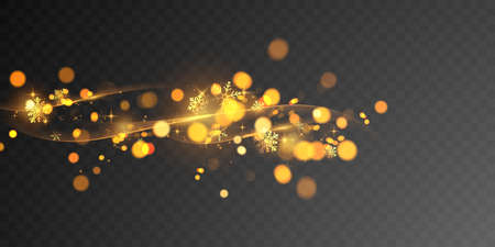 Winter is an abstract golden white light element that can be used for snowing bokeh background decoration.のイラスト素材