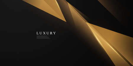 the splendor of luxury black gold poster on abstract background with dynamicのイラスト素材