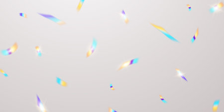 Colorful confetti and zigzag ribbons falling from above Streamers, tinsel vectorのイラスト素材