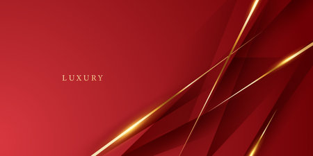 Abstract background design modern red and gold geometric elements vector illustrationのイラスト素材