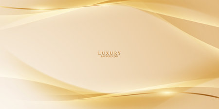 Elegant brown background with luxury golden elements Modern 3D Abstract Vector Illustration Designのイラスト素材