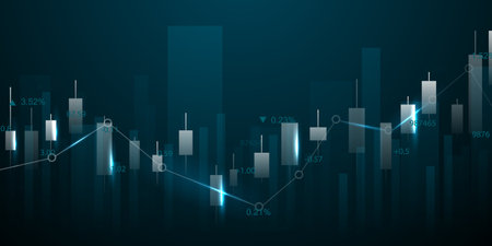 business vector illustration design Stock market charts or Forex trading charts for business and finance ideas.のイラスト素材