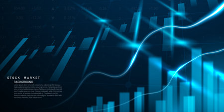 business vector illustration design Stock market charts or Forex trading charts for business and finance ideas.のイラスト素材