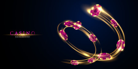 Casino chips on casino background, luxury background vector illustrationのイラスト素材