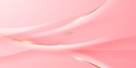 pink abstract background with luxury golden elements vector illustrationのイラスト素材
