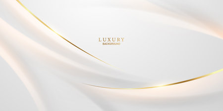 white abstract background with luxury golden lines vector illustrationのイラスト素材