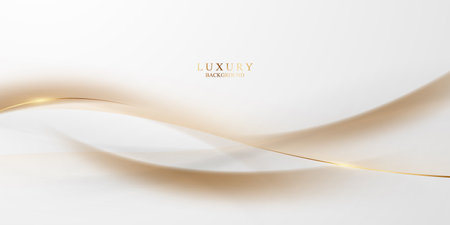 Elegant brown background with luxury golden elements Modern 3D Abstract Vector Illustration Designのイラスト素材