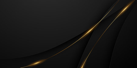 Abstract modern design black background with luxury golden elements vector illustration.のイラスト素材