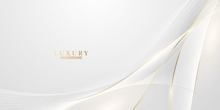 Beautiful Abstract Vector Illustration White Background With Luxurious Golden Elementsのイラスト素材