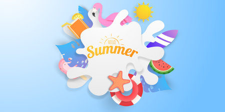 modern design summer banner background vector illustrationのイラスト素材