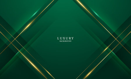 green abstract background design with elegant golden elements vector illustrationのイラスト素材