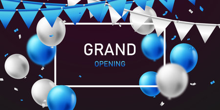 Design your opening card with elegant balloons. business banner template vector illustrationのイラスト素材