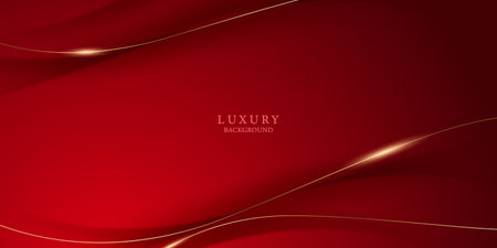 Abstract background design modern red and gold geometric elements vector illustrationのイラスト素材