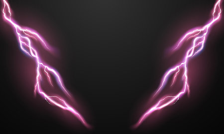 lightning light effect background realistic flash with lightning electric explosion vector illustrationのイラスト素材
