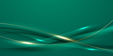 green abstract background design with elegant golden elements vector illustrationのイラスト素材