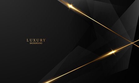 Abstract modern design black background with luxury golden elements vector illustration.のイラスト素材